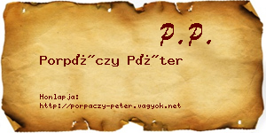 Porpáczy Péter névjegykártya