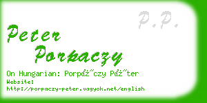 peter porpaczy business card